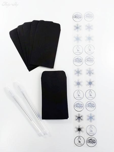 Weihnachtsset Briefumschläge mit Stift + Aufkleber